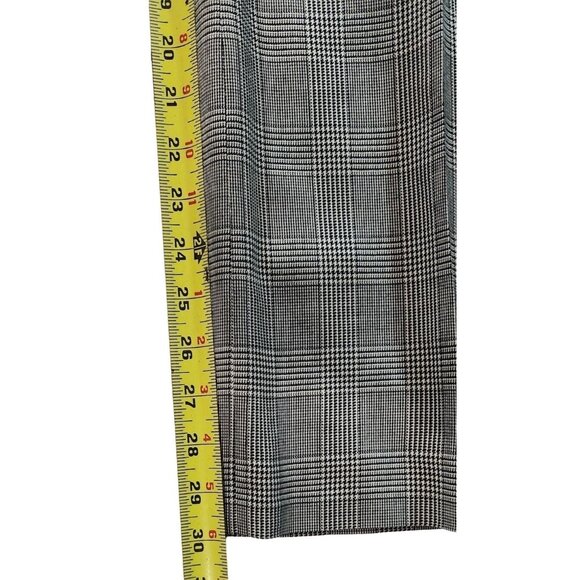 Talbots Womens Wide Leg Plaid Dress Pants Size 12 Viscose Wool Blend Gray & Blac - Picture 4 of 5
